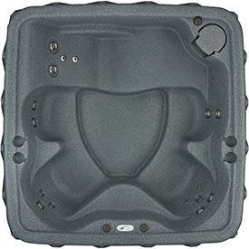 6 person grey hot tub with lounge seat from Dream Maker Spas
