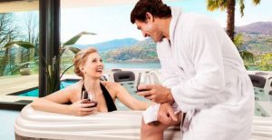 Fast lead times results in Couple enjoying private time in their hot tub