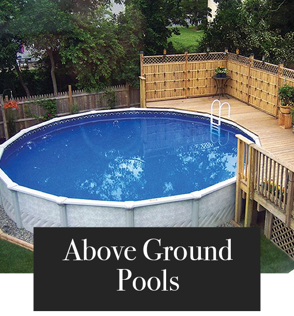 Round Above Ground Pool next to deck